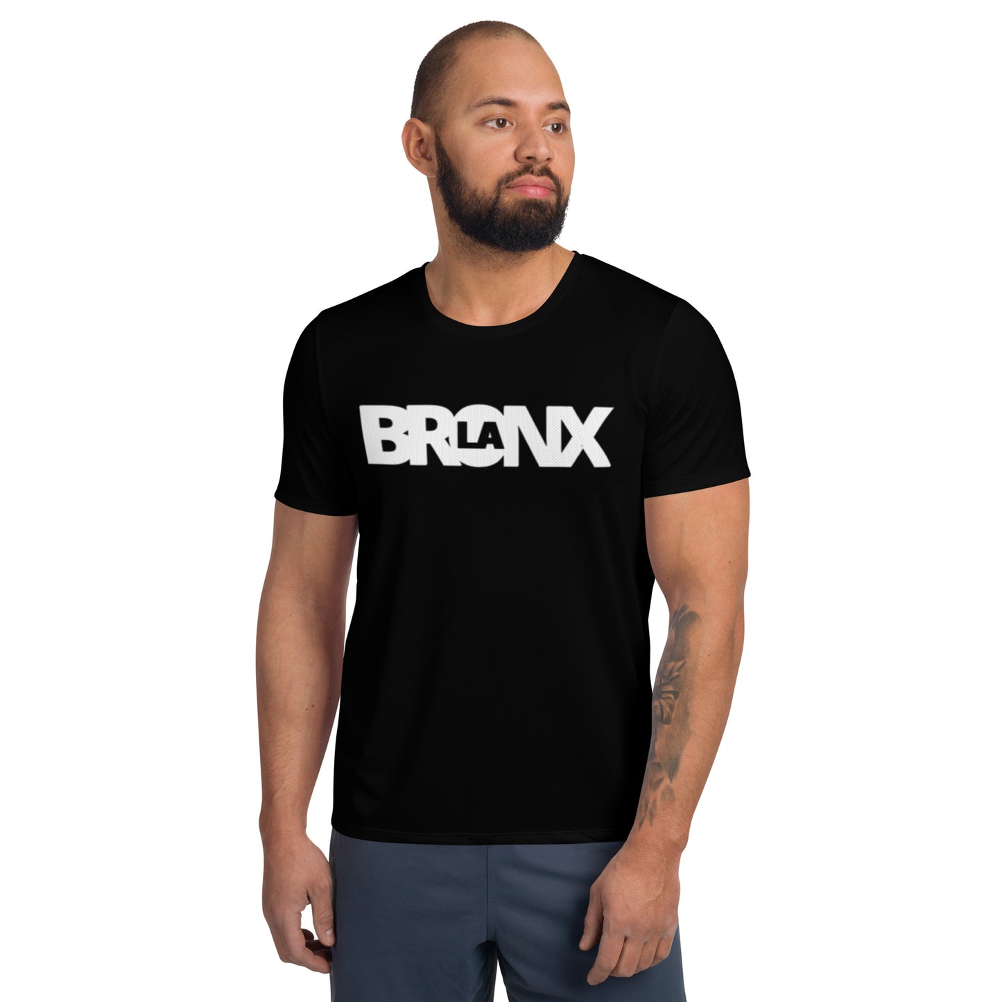 LaBronx Logo (Blk) All-Over Print Men's Athletic T-shirt