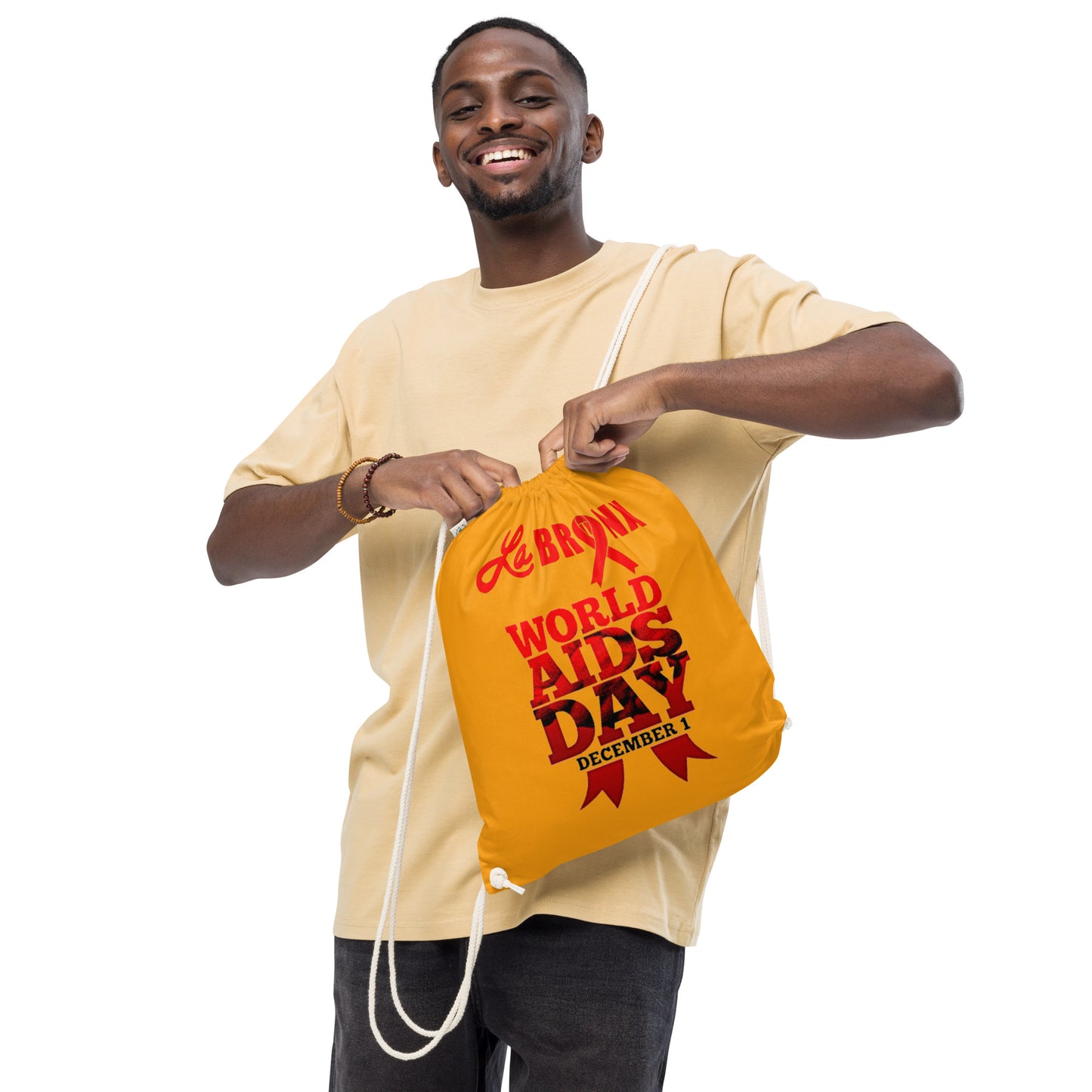 LaBronx - World Aids Day Organic cotton drawstring bag